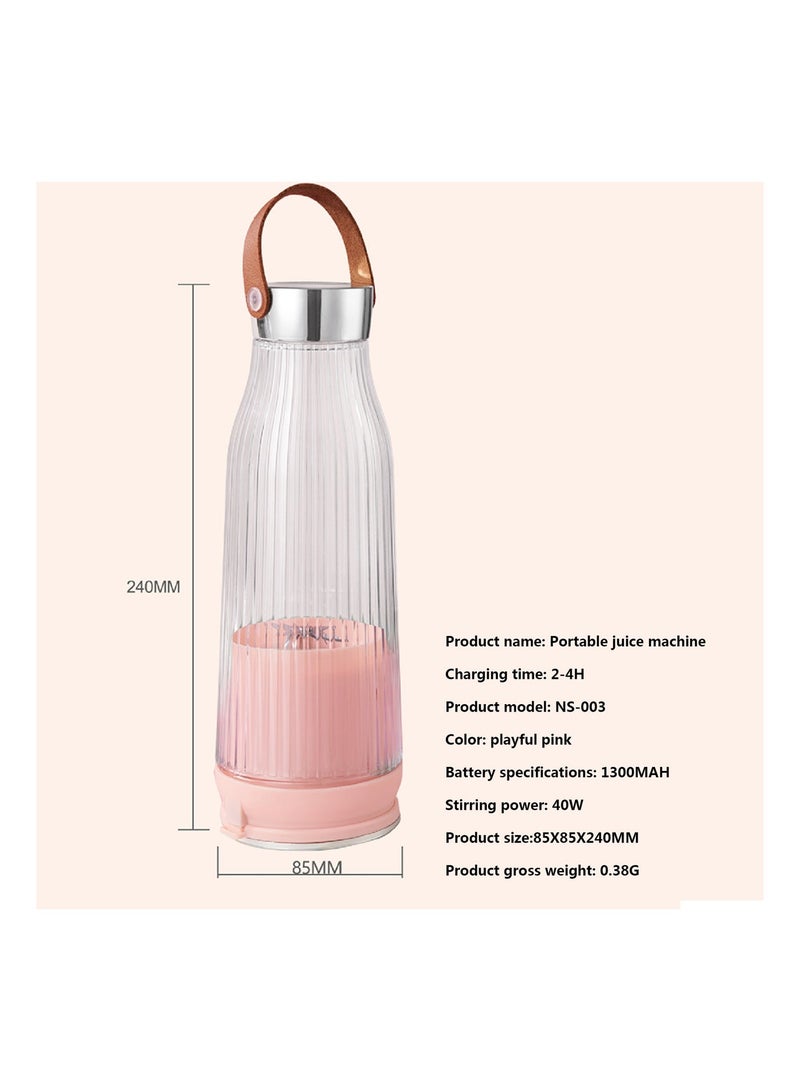 Arabayt Juice Blender Plastic Citrus Juicer USB Rechargeable Fruit Shake Cup Home Portable Electric Juicer Multifunctional Mini Blender for Shakes and Smoothies Birthday Gift Outdoor - Image 2